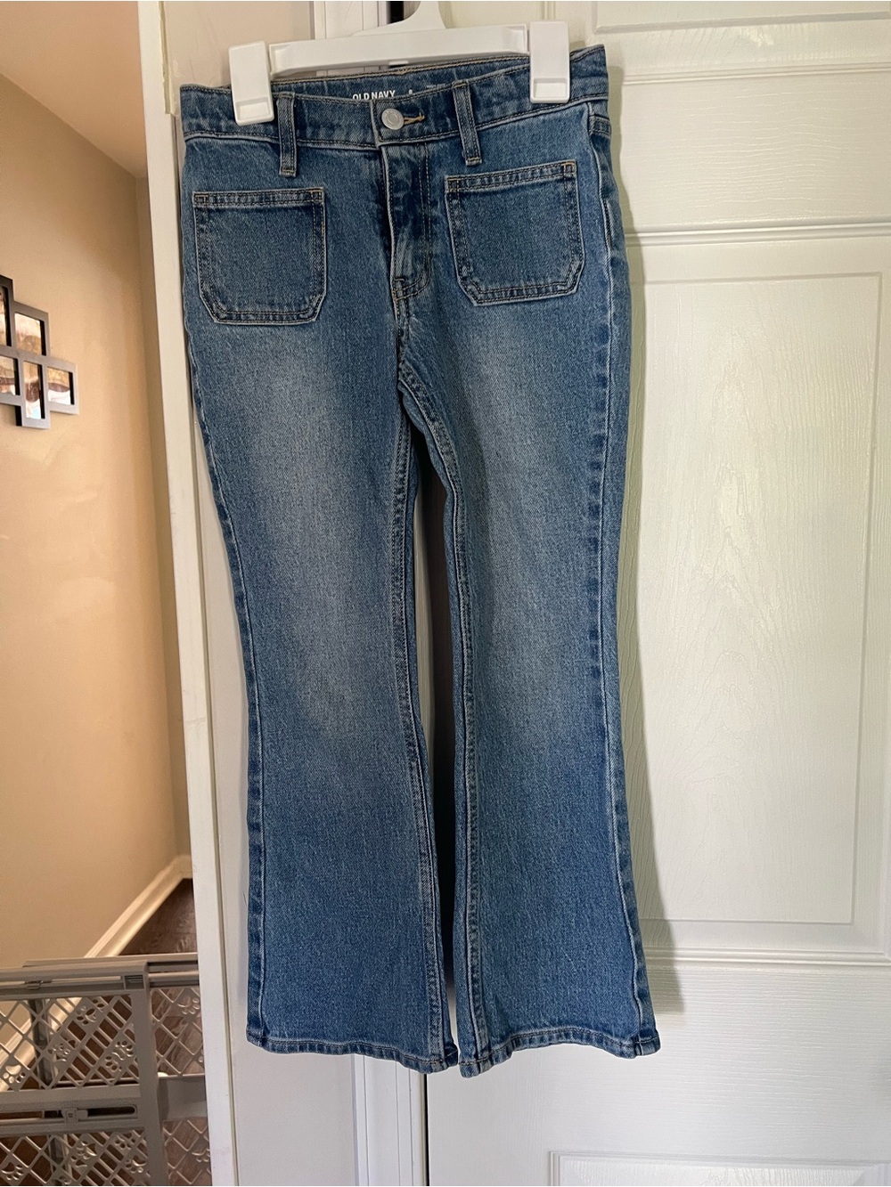 Girls Old Navy Medium Blue Flared Kids Jeans Size 8